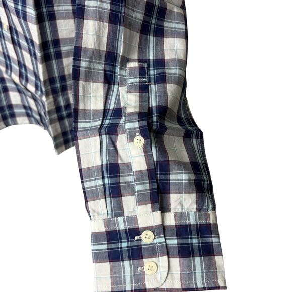 UNTUCKit checkered Button Down Women’s Shirt Size 8 NWT Navy White Classic Stapl - Picture 5 of 11